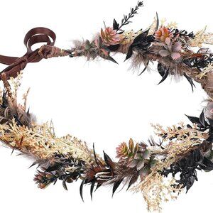 Floral Bohemian Headband in Black and Brown